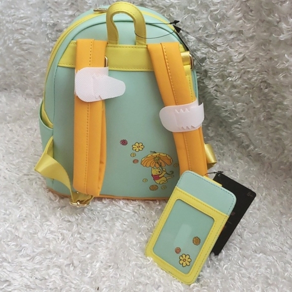 NWT Loungefly Winnie the Pooh embroidered floral backpack and cardholder - Picture 2 of 16